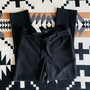 Loft Marisa Tie-Waist Slim Dress Pants Trousers - 6 Tall Black